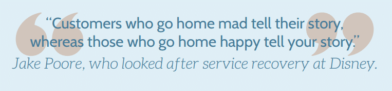 Customer experience thinking Jake Poore, Disney quote