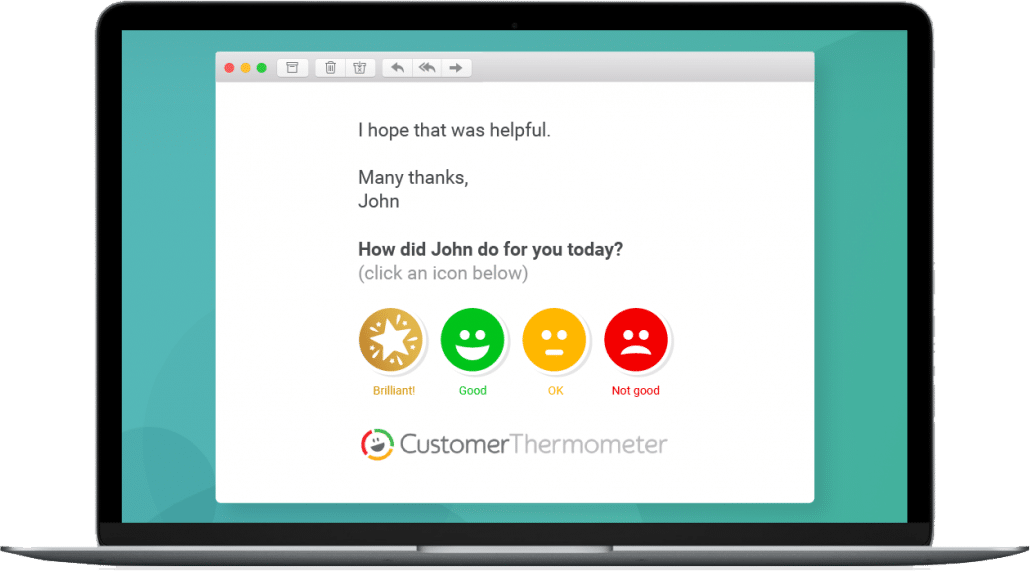 Customer Thermometer Signature Embedded Example Smiley Face Feedback One Click Instagram