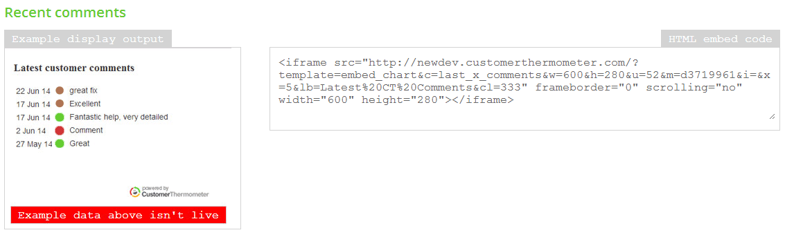 Customer comments