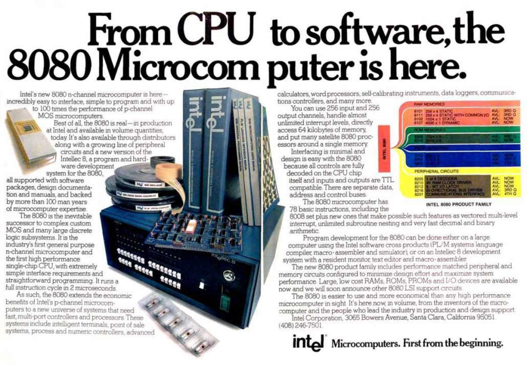 Intel8080Ad early Intel advertisement