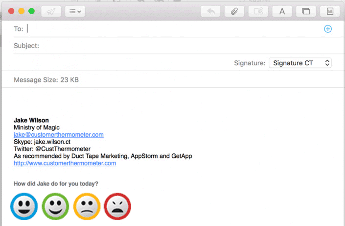 Outlook signature survey example