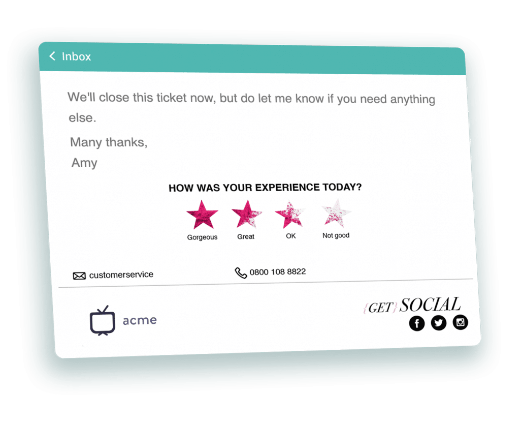 ServiceNow survey stars feedback