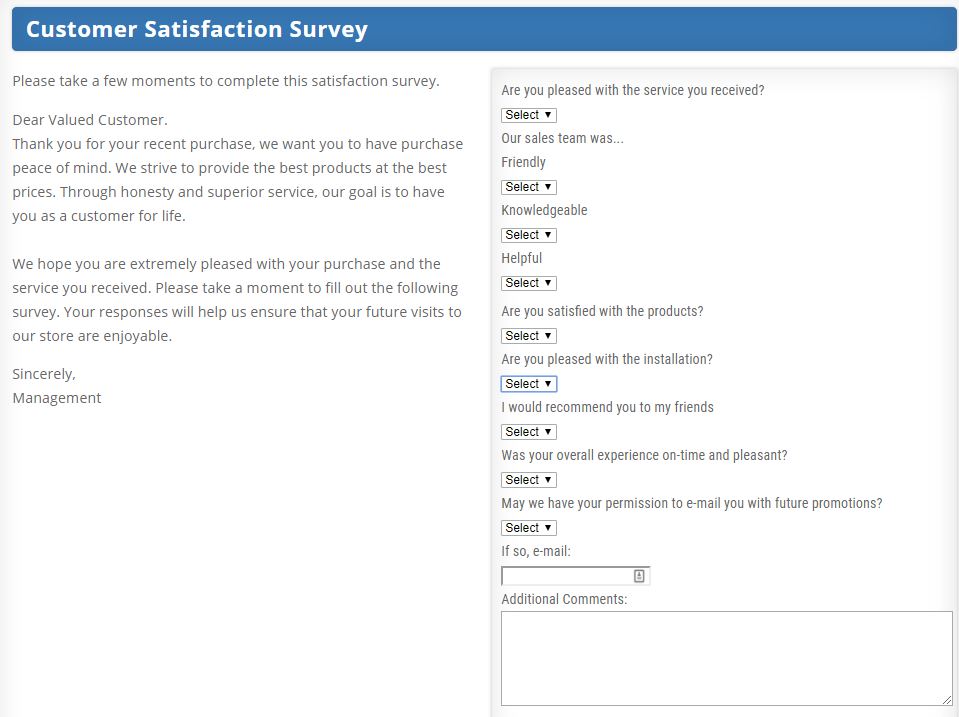 CFM Floors customer survey