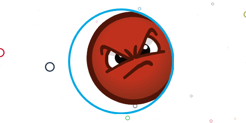angry face in circle