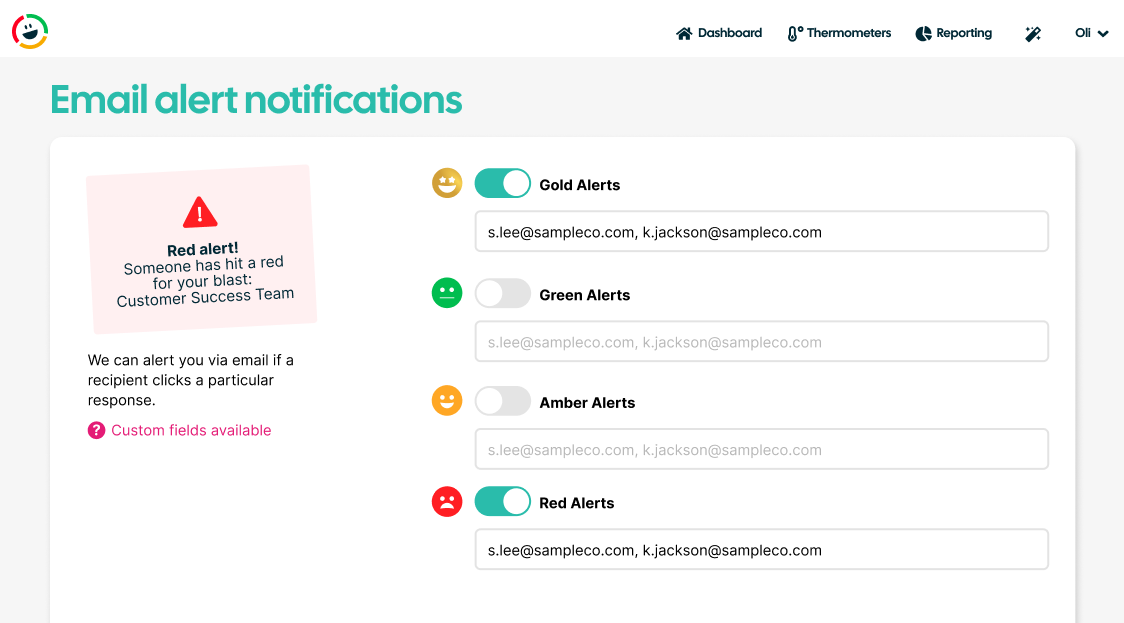 Email alert notifications