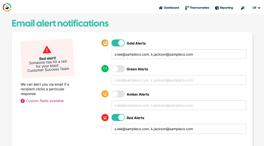 Email alert notifications