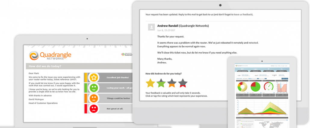 Example survey submission response message.