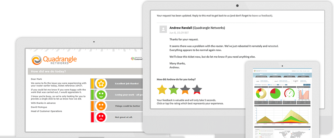 The 1-click customer satisfaction survey with amazing response rates