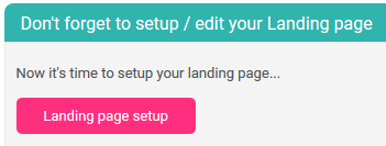 survey landing page setup button