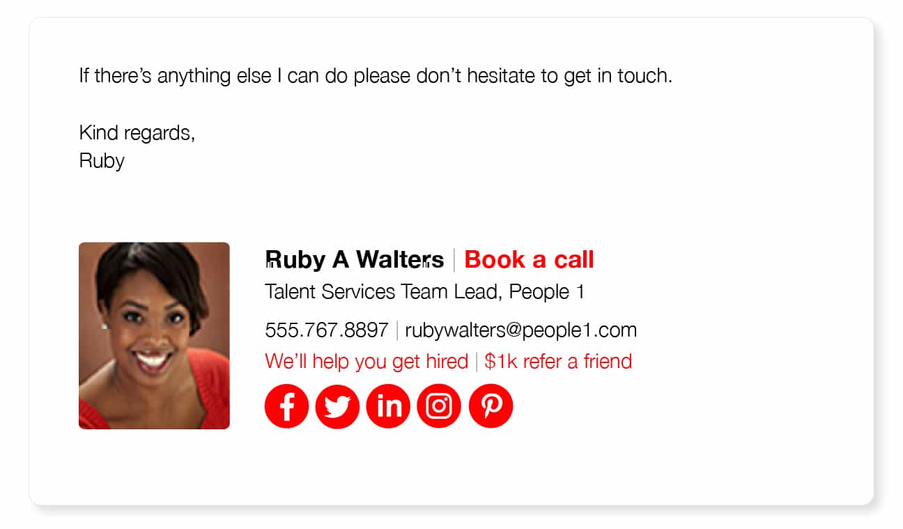 photograph recruiter email signature