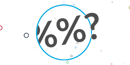 Percentage signs and question mark