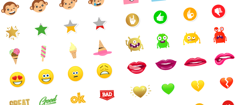 Customizable icon and emoji library