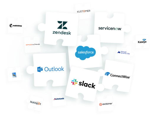 Integration logos as puzzle pieces