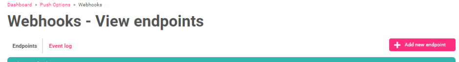 ServiceNow Webhooks View Endpoints Add New